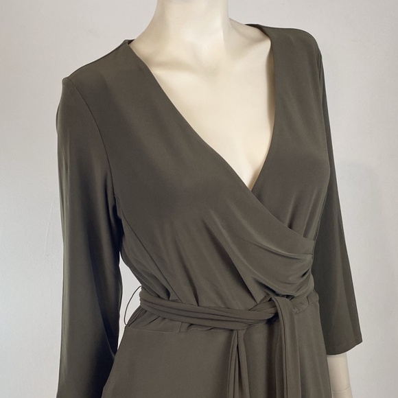 NWT Ralph Lauren Wrap Surplice Olive  Dress - Picture 2 of 13
